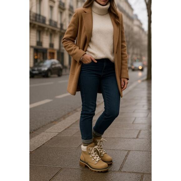 Sorel Lennox Hiker Boots Women’s 7 Honest Beige Waterproof Leather Suede - Picture 1 of 11